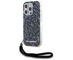 Dėklas Karl Lagerfeld KLHCP15XHZBPKCCUApple iPhone 15 Pro Max 6.7″ violetinės spalvos Zebra With Cord