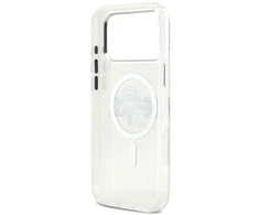 Karl Lagerfeld IML Glitter Karl &amp; Choupette Sketch Logo MagSafe dėklas skirtas Apple iPhone 17 Pro Max Clear