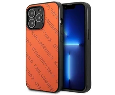 Karl Lagerfeld KLHCP13LPTLO Apple iPhone 13 Pro / 13 6,1″ kietas dėklas oranžinis Perforated Allover