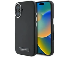 Karl Lagerfeld KLHMP16MPGMSRPK Apple iPhone 16 Plus 6.7″ juodos spalvos kietas dėklas FW Metal Plate MagSafe