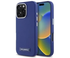 Karl Lagerfeld KLHMP16XPGMSRPB Apple iPhone 16 Pro Max 6.9" dėklas telefonui mėlynos spalvos FW Metal Plate MagSafe
