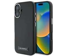 Karl Lagerfeld KLHMP16SPGMSRPK Apple iPhone 16 6.1″ juodos spalvos kietas dėklas FW Metal Plate MagSafe