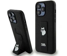 Karl Lagerfeld KLHCP13LGSACHPK Apple iPhone 13 Pro / 13 6.1″ juodos spalvos kietas dėklas Gripstand Saffiano Choup