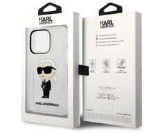 Karl Lagerfeld Ikonik Karl dėklas iPhone 14 Pro - skaidrus