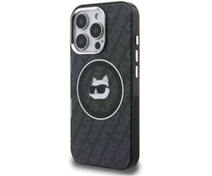 „Karl Lagerfeld IML Choupette Head Logo MagSafe“ dėklas, skirtas „iPhone 16 Pro“ – juodas