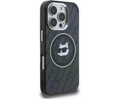 „Karl Lagerfeld IML Choupette Head Logo MagSafe“ dėklas, skirtas „iPhone 16 Pro“ – juodas