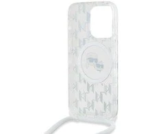 **Karl Lagerfeld IML Crossbody Monogram Karl &amp; Choupette Head MagSafe dėklas iPhone 15 Pro Max - Permatomas**