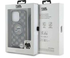 Karl Lagerfeld IML Crossbody Monogram Karl &amp; Choupette dėklas su MagSafe, skirtas iPhone 15 Pro - juodas