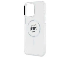 Karl Lagerfeld KLHMP13XHLSCHH Apple iPhone 13 Pro Max 6.7″ baltos spalvos kietas dėklas IML Metal Choupette Head