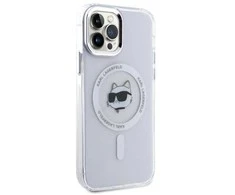 Karl Lagerfeld KLHMP12MHLSCHH Apple iPhone 12 / 12 Pro 6.1″ baltos spalvos kietas dėklas IML Metal Choupette Head