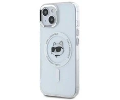 Karl Lagerfeld KLHMP15MHLSCHH Apple iPhone 15 Plus 6.7″ baltos spalvos kietas dėklas IML Metal Choupette Head MagSafe