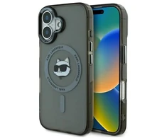 Karl Lagerfeld KLHMP16MHLSCHK Apple iPhone 16 Plus 6.7″ juodos spalvos kietas dėklas IML Metal Choupette Head MagS