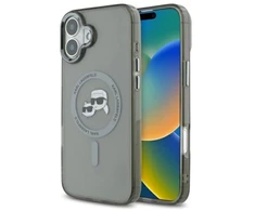 Karl Lagerfeld KLHMP16MHLSKCK Apple iPhone 16 Plus 6.7″ juodos spalvos kietas dėklas IML Metal Karl&Choupette Head
