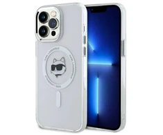 Karl Lagerfeld KLHMP13XHLSCHH iPhone 13 Pro Max 6.7″ baltos spalvos kietas dėklas IML Metal Choupette Head