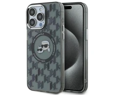 Dėklas Karl Lagerfeld KLHMP15LHMCKMHK Apple iPhone 15 Pro 6.1″ juodos spalvos IML Monogram Karl&amp;Choupette Head MagSa