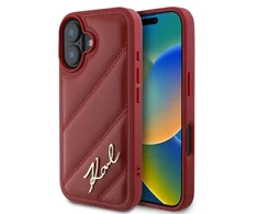 Karl Lagerfeld KLHCP16SPQDSMGR Apple iPhone 16 6.1″ red kietas dėklas Quilted Signature