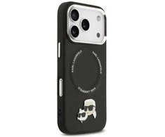 Dėklas Karl Lagerfeld Karl &amp; Choupette Pins MagSafe Case for iPhone 17 Pro - Juodas