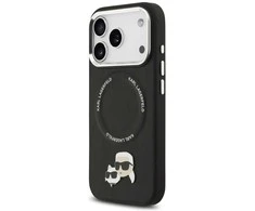 Dėklas Karl Lagerfeld Karl &amp; Choupette Pins MagSafe Case for iPhone 17 Pro - Juodas