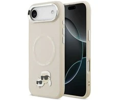 Karl Lagerfeld Karl &amp; Choupette Pins MagSafe dėklas skirtas Apple iPhone Air rusvai gelsvas