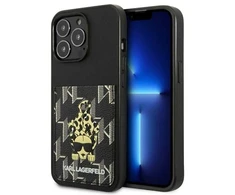 Karl Lagerfeld KLHCP13LCANCNK Apple iPhone 13 Pro / 13 6,1″ kietas dėklas juodos spalvos Karlimals Cardslot