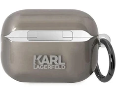Karl Lagerfeld KKLAP2HNIKTCK Apsauginis dėklas AirPods Pro 2, juoda/juoda, Ikonik Karl Lagerfeld