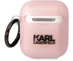 Karl Lagerfeld KLA2HNCHTCP dėklas Airpods 1/2 rožinis/rožinis Ikonik Choupette