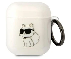 Karl Lagerfeld KLA2HNCHTCT Airpods 1/2 dėklas permatomas Ikonik Choupette
