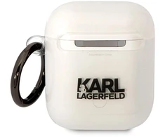 Karl Lagerfeld KLA2HNCHTCT Airpods 1/2 dėklas permatomas Ikonik Choupette