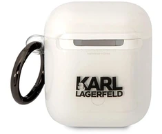 Karl Lagerfeld KLA2HNIKTCT AirPods 1/2 dėklas permatomas Karlo galva