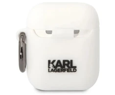 Karl Lagerfeld KLA2RUNCHH AirPods 1/2 dangtelis balta/balta Silikoninis Choupette Head 3D