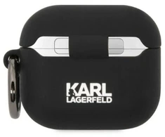 Karl Lagerfeld KLA3RUNCHK AirPods 3 dėklas juodas/juodas Silikoninis Choupette Head 3D