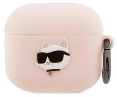 Dėklas Karl Lagerfeld KLA3RUNCHP AirPods 3 dangtelis rožinis/rožinis Silikoninis Choupette Head 3D