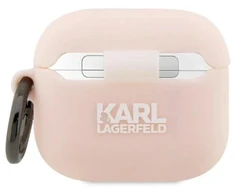 Karl Lagerfeld KLA3RUNCHP silikoninis dėklas AirPods 3 su Choupette 3D galva, rožinis/rožinis