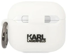 Karl Lagerfeld KLA3RUNIKH AirPods 3 dėklas, baltas, silikoninis, su 3D Karl galva