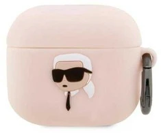 Dėklas Karl Lagerfeld KLA3RUNIKP AirPods 3 dangtelis rožinis/rožinis Silikoninis Karl Head 3D