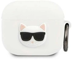 Dėklas Karl Lagerfeld KLACA3SILCHWH AirPods 3 dangtelis baltas Silikono chalatas
