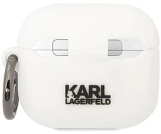 Karl Lagerfeld KLACA3SILKCW Dėklas AirPods 3 silikoninis baltas Karl &amp; Choupette