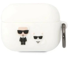Dėklas Karl Lagerfeld KLACAPSILKCW AirPods Proc over baltos spalvos Silicone Karl &amp; Choupette