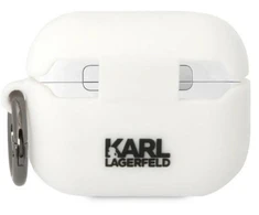 Karl Lagerfeld KLACAPSILKCW AirPods Pro dėklas baltas Silikonas Karl &amp; Choupette