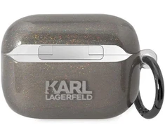 Karl Lagerfeld KLAP2HNKCTGK Airpods Pro 2 dengtukas juodas/juodas Blizgučiai Karl&amp;Choupette