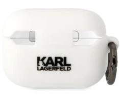 Karl Lagerfeld KLAP2RUNCHH Dėklas AirPods Pro 2, baltas, Silikonas, Choupette Head 3D