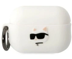 Karl Lagerfeld KLAP2RUNCHH Dėklas AirPods Pro 2, baltas, Silikonas, Choupette Head 3D