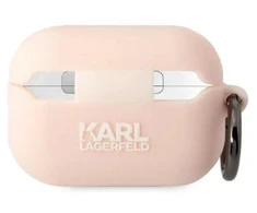 Karl Lagerfeld KLAP2RUNIKP dėklas AirPods Pro 2, rožinis/rožinis, silikoninis, su 3D Karl galva