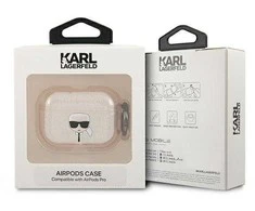 Dėklas Karl Lagerfeld KLAPUKHGD AirPods Pro dangtelis Glitter Karl`s Head