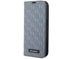 Karl Lagerfeld KLBKP14LSAKLHPG Apple iPhone 14Pro 6.1″ bookdėklas sidabrinis Saffiano Monogram