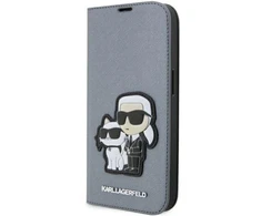Karl Lagerfeld KLBKP14XSANKCPG Apple iPhone 14 Pro Max 6.7″ bookdėklas sidabrinis Saffiano Karl &amp; Choupet