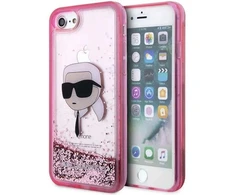 Karl Lagerfeld KLHCI8LNKHCP Apple iPhone 7/8/SE 2020 / SE 2022 rožinės spalvos kietas dėklas Glitter Karl Head