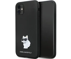 Karl Lagerfeld KLHCN61SMHCNPK Apple iPhone 11/ Xr 6.1″ juodos spalvos kietas dėklas Silicone C Metal Pin