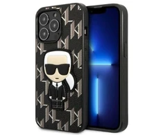 Karl Lagerfeld KLHCP13LPMNIKBK Apple iPhone 13 Pro / 13 6,1″ kietas dėklas juodos spalvos Monogram Ikonik Patch