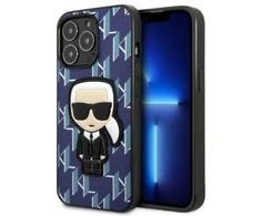 Karl Lagerfeld KLHCP13LPMNIKBL Apple iPhone 13 Pro / 13 6,1″ kietas dėklas mėlynas Monogram Ikonik Patch